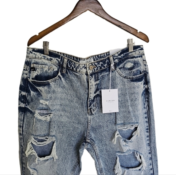 KanCan distressed acid wash relaxed fit denim jeans NWT - Picture 3 of 15